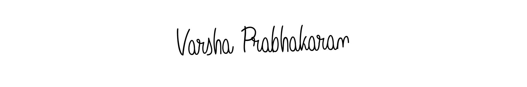 You should practise on your own different ways (Angelique-Rose-font-FFP) to write your name (Varsha Prabhakaran) in signature. don't let someone else do it for you. Varsha Prabhakaran signature style 5 images and pictures png