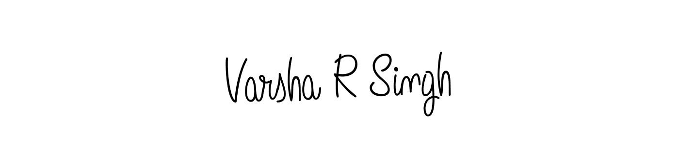 Use a signature maker to create a handwritten signature online. With this signature software, you can design (Angelique-Rose-font-FFP) your own signature for name Varsha R Singh. Varsha R Singh signature style 5 images and pictures png