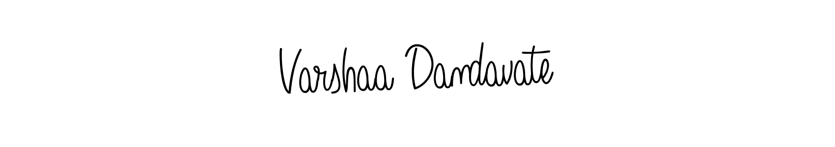 How to make Varshaa Dandavate name signature. Use Angelique-Rose-font-FFP style for creating short signs online. This is the latest handwritten sign. Varshaa Dandavate signature style 5 images and pictures png