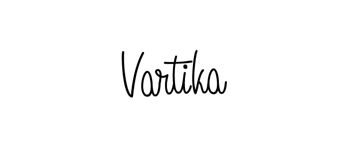 Make a beautiful signature design for name Vartika. With this signature (Angelique-Rose-font-FFP) style, you can create a handwritten signature for free. Vartika signature style 5 images and pictures png