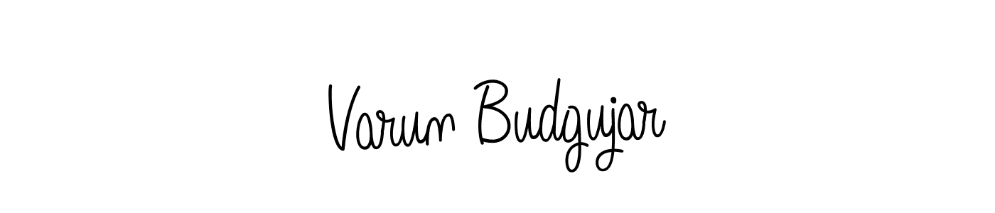 The best way (Angelique-Rose-font-FFP) to make a short signature is to pick only two or three words in your name. The name Varun Budgujar include a total of six letters. For converting this name. Varun Budgujar signature style 5 images and pictures png