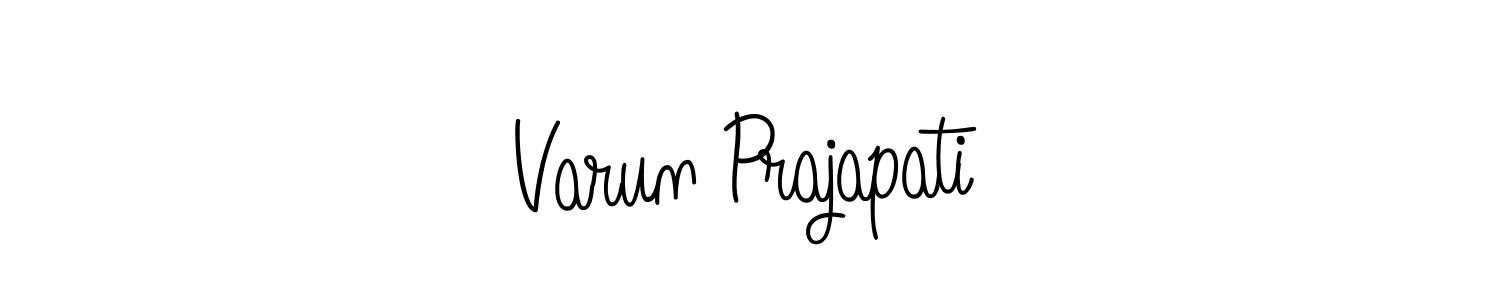 The best way (Angelique-Rose-font-FFP) to make a short signature is to pick only two or three words in your name. The name Varun Prajapati include a total of six letters. For converting this name. Varun Prajapati signature style 5 images and pictures png