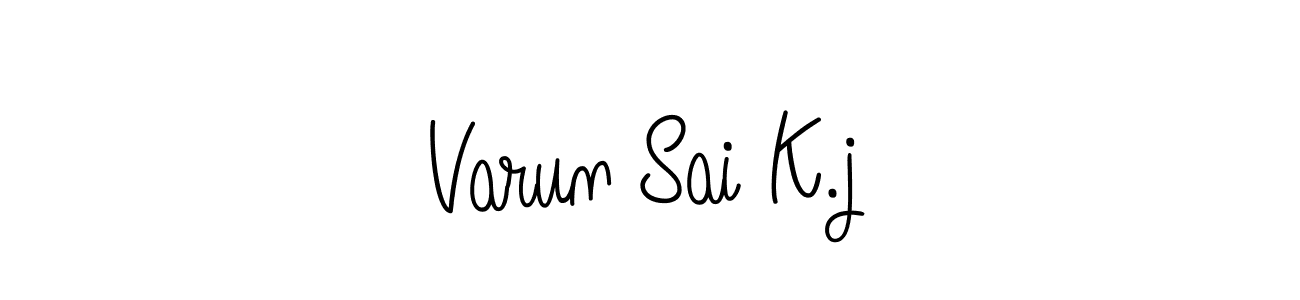 Use a signature maker to create a handwritten signature online. With this signature software, you can design (Angelique-Rose-font-FFP) your own signature for name Varun Sai K.j. Varun Sai K.j signature style 5 images and pictures png