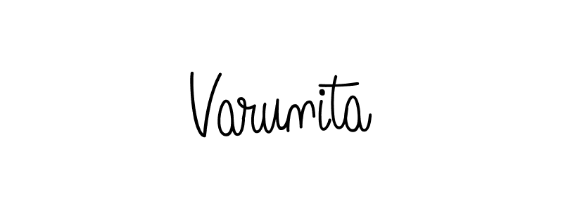Use a signature maker to create a handwritten signature online. With this signature software, you can design (Angelique-Rose-font-FFP) your own signature for name Varunita. Varunita signature style 5 images and pictures png