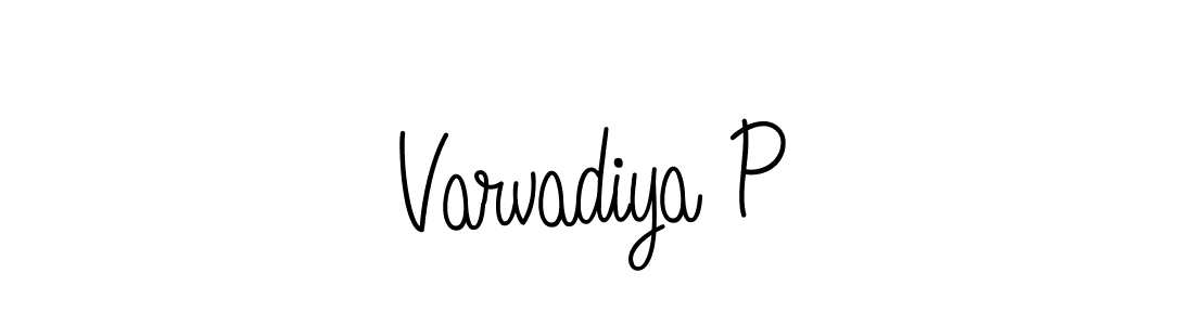 Varvadiya P stylish signature style. Best Handwritten Sign (Angelique-Rose-font-FFP) for my name. Handwritten Signature Collection Ideas for my name Varvadiya P. Varvadiya P signature style 5 images and pictures png