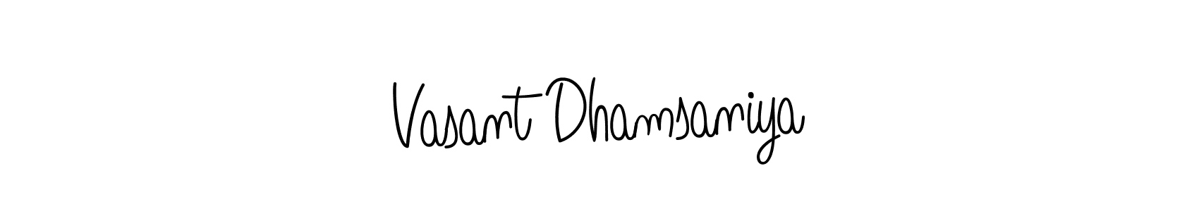 How to make Vasant Dhamsaniya signature? Angelique-Rose-font-FFP is a professional autograph style. Create handwritten signature for Vasant Dhamsaniya name. Vasant Dhamsaniya signature style 5 images and pictures png