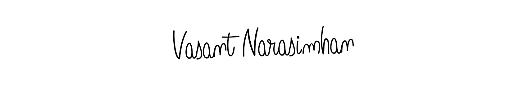 Make a beautiful signature design for name Vasant Narasimhan. With this signature (Angelique-Rose-font-FFP) style, you can create a handwritten signature for free. Vasant Narasimhan signature style 5 images and pictures png