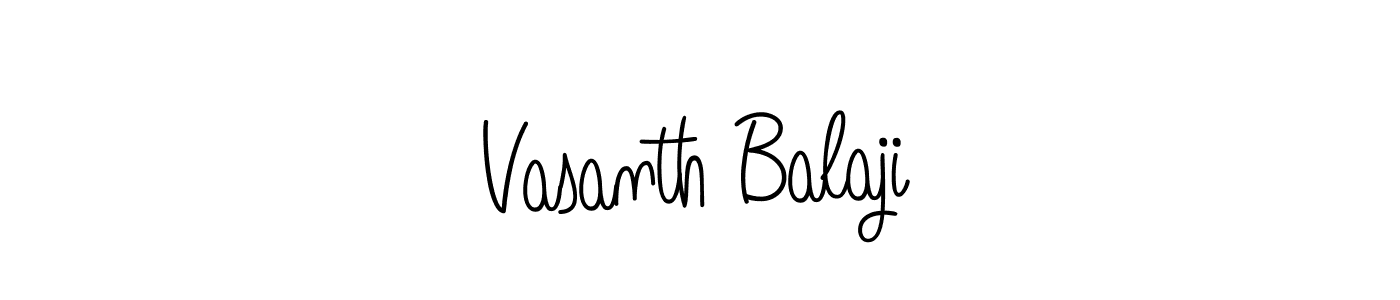 Use a signature maker to create a handwritten signature online. With this signature software, you can design (Angelique-Rose-font-FFP) your own signature for name Vasanth Balaji. Vasanth Balaji signature style 5 images and pictures png