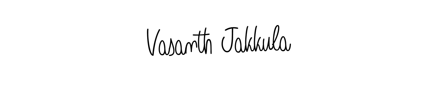 Make a beautiful signature design for name Vasanth Jakkula. With this signature (Angelique-Rose-font-FFP) style, you can create a handwritten signature for free. Vasanth Jakkula signature style 5 images and pictures png