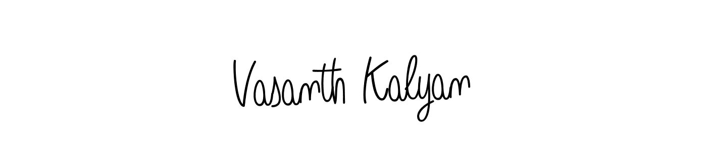 Make a beautiful signature design for name Vasanth Kalyan. With this signature (Angelique-Rose-font-FFP) style, you can create a handwritten signature for free. Vasanth Kalyan signature style 5 images and pictures png