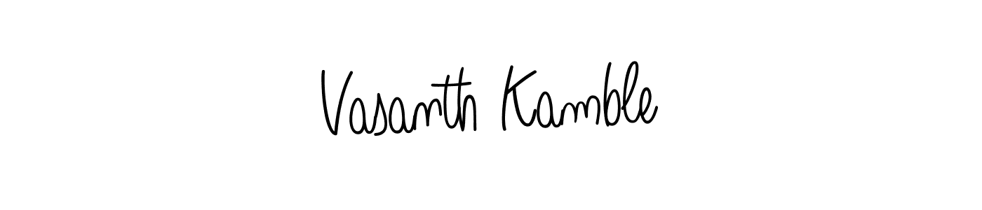 Make a short Vasanth Kamble signature style. Manage your documents anywhere anytime using Angelique-Rose-font-FFP. Create and add eSignatures, submit forms, share and send files easily. Vasanth Kamble signature style 5 images and pictures png