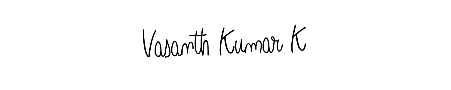 This is the best signature style for the Vasanth Kumar K name. Also you like these signature font (Angelique-Rose-font-FFP). Mix name signature. Vasanth Kumar K signature style 5 images and pictures png