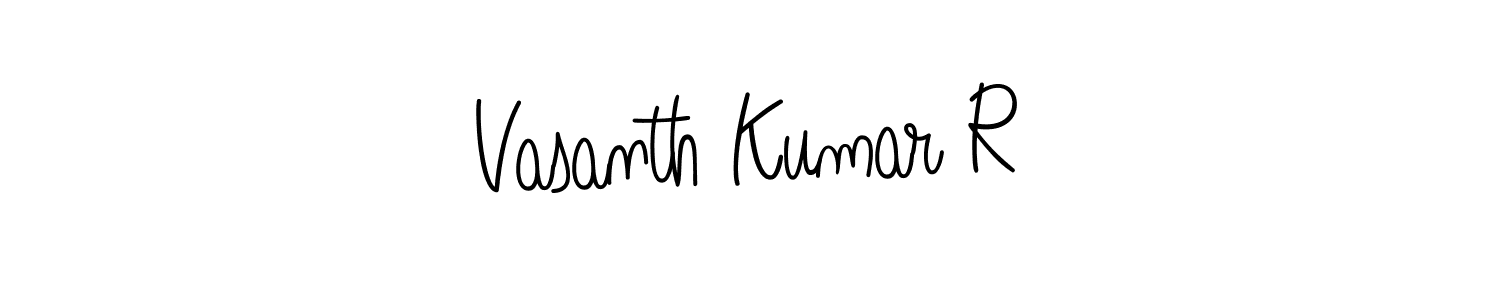 How to make Vasanth Kumar R name signature. Use Angelique-Rose-font-FFP style for creating short signs online. This is the latest handwritten sign. Vasanth Kumar R signature style 5 images and pictures png