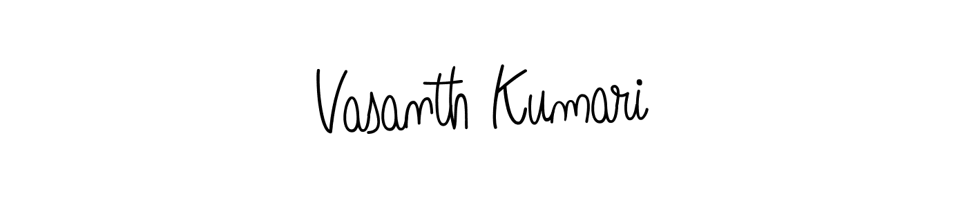 Design your own signature with our free online signature maker. With this signature software, you can create a handwritten (Angelique-Rose-font-FFP) signature for name Vasanth Kumari. Vasanth Kumari signature style 5 images and pictures png