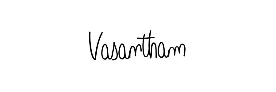 How to make Vasantham name signature. Use Angelique-Rose-font-FFP style for creating short signs online. This is the latest handwritten sign. Vasantham signature style 5 images and pictures png