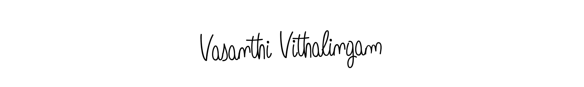 Make a beautiful signature design for name Vasanthi Vithalingam. With this signature (Angelique-Rose-font-FFP) style, you can create a handwritten signature for free. Vasanthi Vithalingam signature style 5 images and pictures png