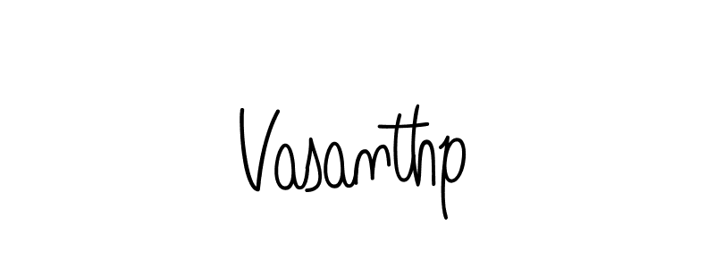 Use a signature maker to create a handwritten signature online. With this signature software, you can design (Angelique-Rose-font-FFP) your own signature for name Vasanthp. Vasanthp signature style 5 images and pictures png