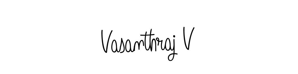 Make a beautiful signature design for name Vasanthraj V. With this signature (Angelique-Rose-font-FFP) style, you can create a handwritten signature for free. Vasanthraj V signature style 5 images and pictures png
