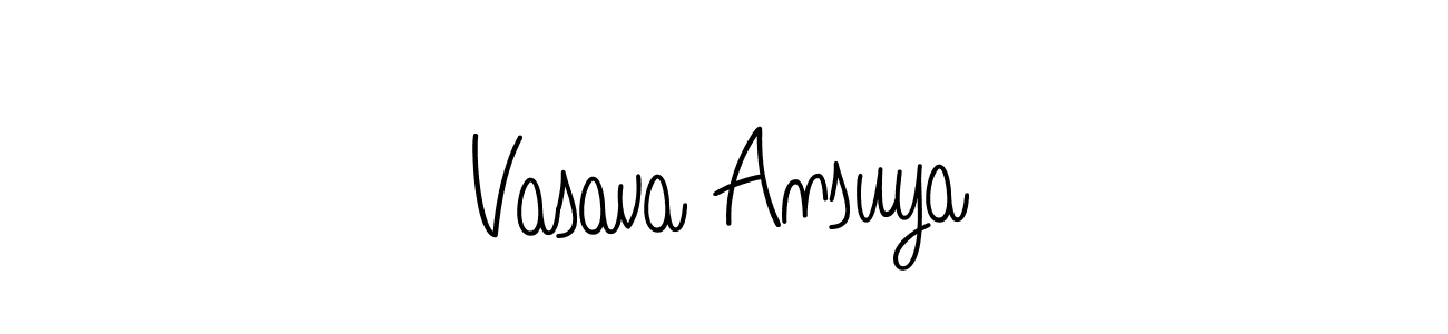 if you are searching for the best signature style for your name Vasava Ansuya. so please give up your signature search. here we have designed multiple signature styles  using Angelique-Rose-font-FFP. Vasava Ansuya signature style 5 images and pictures png