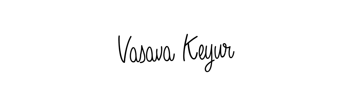Use a signature maker to create a handwritten signature online. With this signature software, you can design (Angelique-Rose-font-FFP) your own signature for name Vasava Keyur. Vasava Keyur signature style 5 images and pictures png