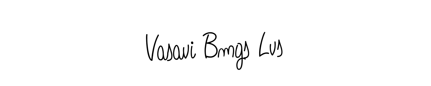 The best way (Angelique-Rose-font-FFP) to make a short signature is to pick only two or three words in your name. The name Vasavi Bmgs Lvs include a total of six letters. For converting this name. Vasavi Bmgs Lvs signature style 5 images and pictures png