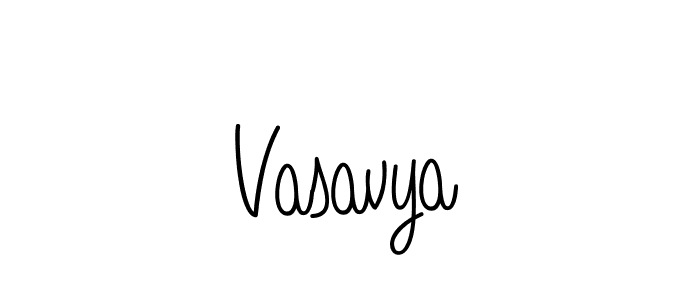 Make a beautiful signature design for name Vasavya. With this signature (Angelique-Rose-font-FFP) style, you can create a handwritten signature for free. Vasavya signature style 5 images and pictures png