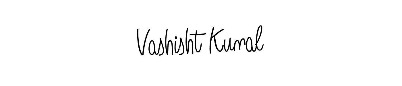 You should practise on your own different ways (Angelique-Rose-font-FFP) to write your name (Vashisht Kunal) in signature. don't let someone else do it for you. Vashisht Kunal signature style 5 images and pictures png