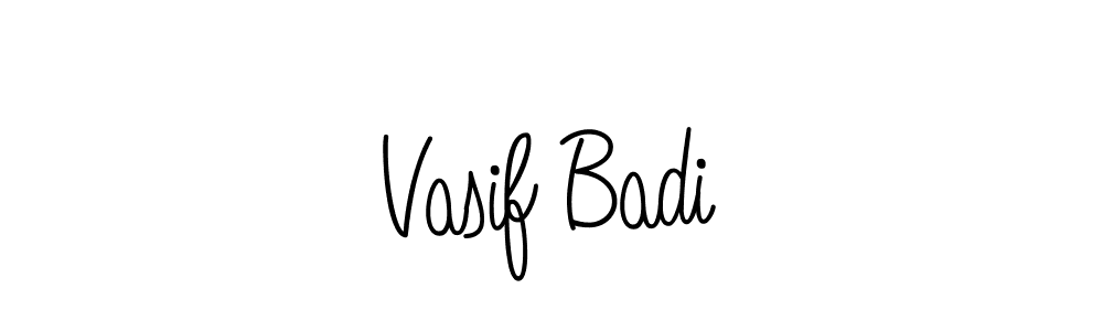 Vasif Badi stylish signature style. Best Handwritten Sign (Angelique-Rose-font-FFP) for my name. Handwritten Signature Collection Ideas for my name Vasif Badi. Vasif Badi signature style 5 images and pictures png
