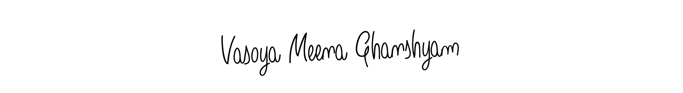 Create a beautiful signature design for name Vasoya Meena Ghanshyam. With this signature (Angelique-Rose-font-FFP) fonts, you can make a handwritten signature for free. Vasoya Meena Ghanshyam signature style 5 images and pictures png