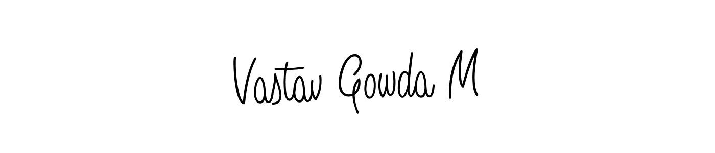 How to Draw Vastav Gowda M signature style? Angelique-Rose-font-FFP is a latest design signature styles for name Vastav Gowda M. Vastav Gowda M signature style 5 images and pictures png