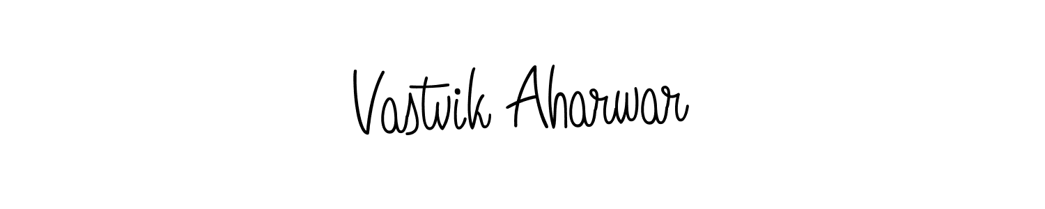 You should practise on your own different ways (Angelique-Rose-font-FFP) to write your name (Vastvik Aharwar) in signature. don't let someone else do it for you. Vastvik Aharwar signature style 5 images and pictures png