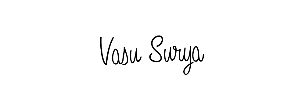 Create a beautiful signature design for name Vasu Surya. With this signature (Angelique-Rose-font-FFP) fonts, you can make a handwritten signature for free. Vasu Surya signature style 5 images and pictures png