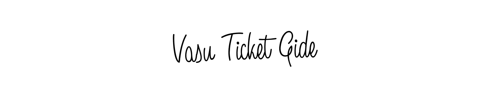 Design your own signature with our free online signature maker. With this signature software, you can create a handwritten (Angelique-Rose-font-FFP) signature for name Vasu Ticket Gide. Vasu Ticket Gide signature style 5 images and pictures png