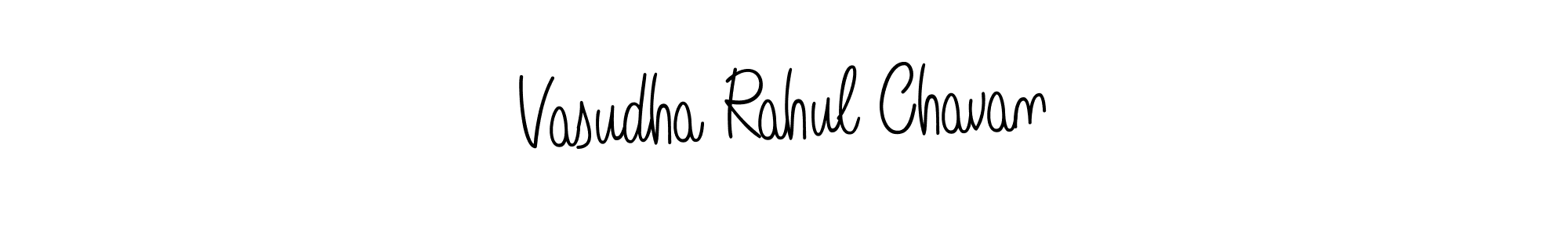 How to make Vasudha Rahul Chavan name signature. Use Angelique-Rose-font-FFP style for creating short signs online. This is the latest handwritten sign. Vasudha Rahul Chavan signature style 5 images and pictures png