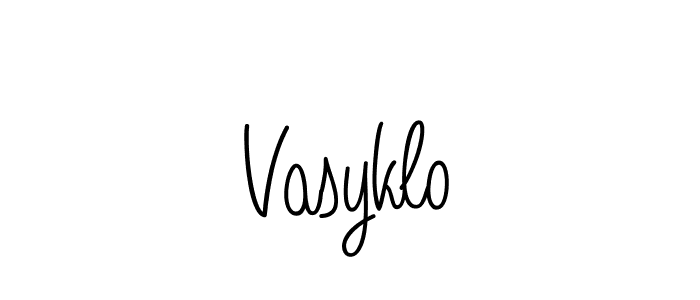 Make a beautiful signature design for name Vasyklo. With this signature (Angelique-Rose-font-FFP) style, you can create a handwritten signature for free. Vasyklo signature style 5 images and pictures png