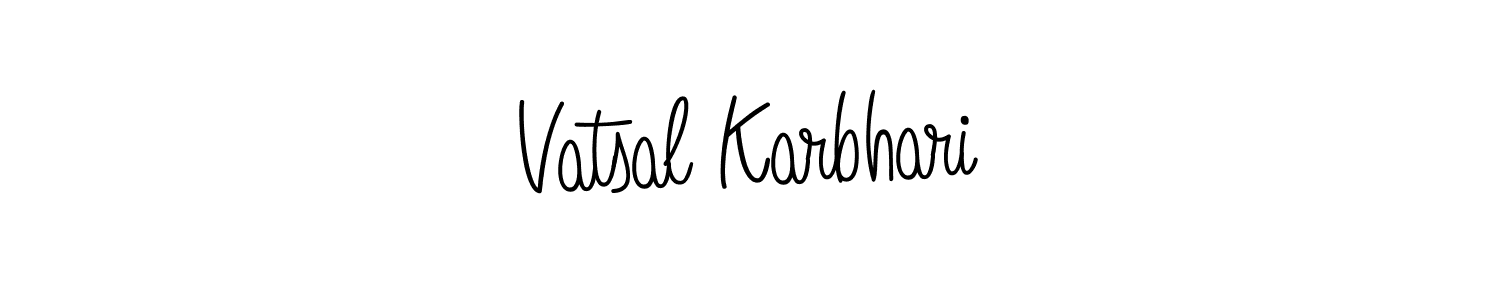 How to make Vatsal Karbhari name signature. Use Angelique-Rose-font-FFP style for creating short signs online. This is the latest handwritten sign. Vatsal Karbhari signature style 5 images and pictures png