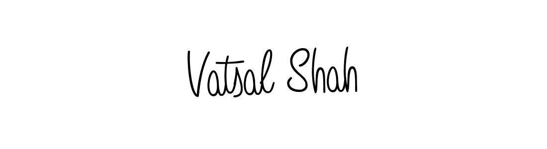 You should practise on your own different ways (Angelique-Rose-font-FFP) to write your name (Vatsal Shah) in signature. don't let someone else do it for you. Vatsal Shah signature style 5 images and pictures png