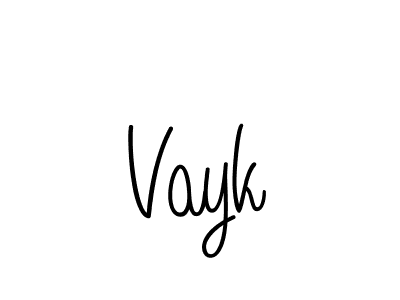 Make a beautiful signature design for name Vayk. With this signature (Angelique-Rose-font-FFP) style, you can create a handwritten signature for free. Vayk signature style 5 images and pictures png