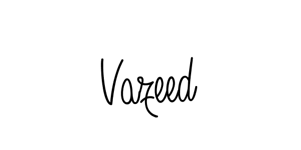 How to make Vazeed name signature. Use Angelique-Rose-font-FFP style for creating short signs online. This is the latest handwritten sign. Vazeed signature style 5 images and pictures png