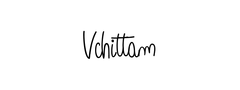 Make a beautiful signature design for name Vchittam. With this signature (Angelique-Rose-font-FFP) style, you can create a handwritten signature for free. Vchittam signature style 5 images and pictures png