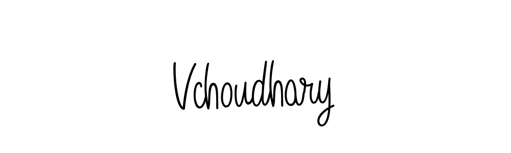 Use a signature maker to create a handwritten signature online. With this signature software, you can design (Angelique-Rose-font-FFP) your own signature for name Vchoudhary. Vchoudhary signature style 5 images and pictures png