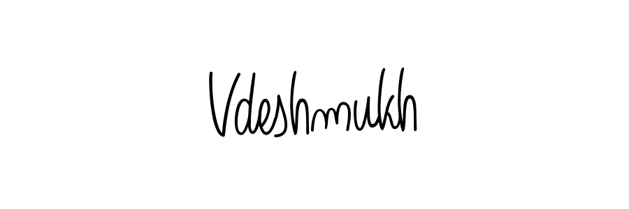 Create a beautiful signature design for name Vdeshmukh. With this signature (Angelique-Rose-font-FFP) fonts, you can make a handwritten signature for free. Vdeshmukh signature style 5 images and pictures png