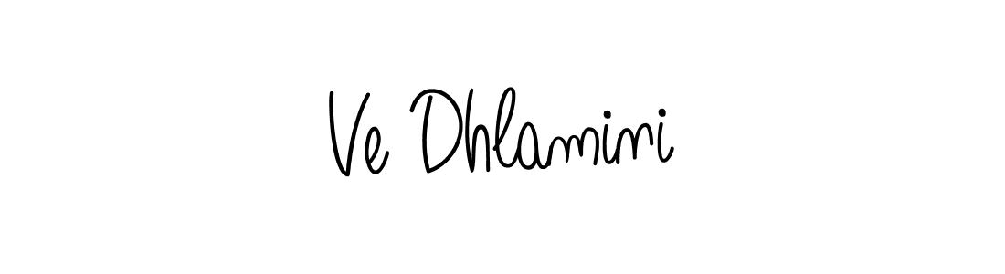 How to make Ve Dhlamini name signature. Use Angelique-Rose-font-FFP style for creating short signs online. This is the latest handwritten sign. Ve Dhlamini signature style 5 images and pictures png