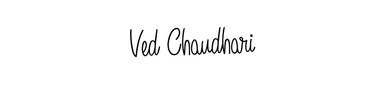 Make a beautiful signature design for name Ved Chaudhari. With this signature (Angelique-Rose-font-FFP) style, you can create a handwritten signature for free. Ved Chaudhari signature style 5 images and pictures png