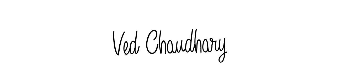 Create a beautiful signature design for name Ved Chaudhary. With this signature (Angelique-Rose-font-FFP) fonts, you can make a handwritten signature for free. Ved Chaudhary signature style 5 images and pictures png