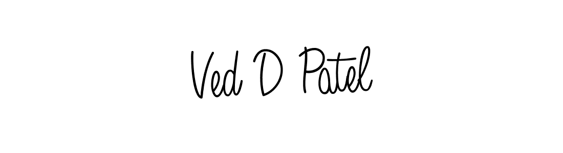 Use a signature maker to create a handwritten signature online. With this signature software, you can design (Angelique-Rose-font-FFP) your own signature for name Ved D Patel. Ved D Patel signature style 5 images and pictures png