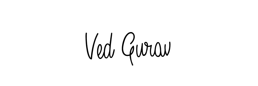 Make a beautiful signature design for name Ved Gurav. With this signature (Angelique-Rose-font-FFP) style, you can create a handwritten signature for free. Ved Gurav signature style 5 images and pictures png