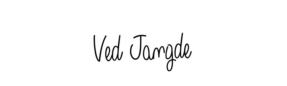 Create a beautiful signature design for name Ved Jangde. With this signature (Angelique-Rose-font-FFP) fonts, you can make a handwritten signature for free. Ved Jangde signature style 5 images and pictures png