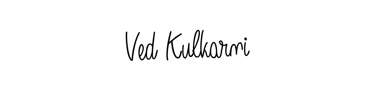 How to Draw Ved Kulkarni signature style? Angelique-Rose-font-FFP is a latest design signature styles for name Ved Kulkarni. Ved Kulkarni signature style 5 images and pictures png