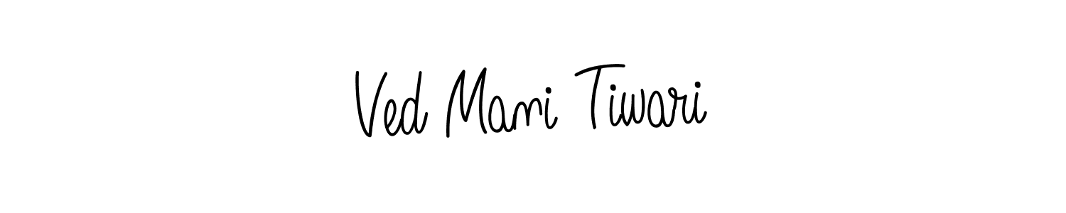 Make a beautiful signature design for name Ved Mani Tiwari. With this signature (Angelique-Rose-font-FFP) style, you can create a handwritten signature for free. Ved Mani Tiwari signature style 5 images and pictures png